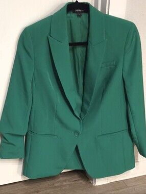 Express Kelly Green Single-Button Blazer